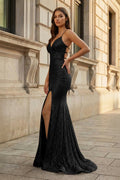 Sparkly Orange Sequins Mermaid Long Evening Dress - Curvevia