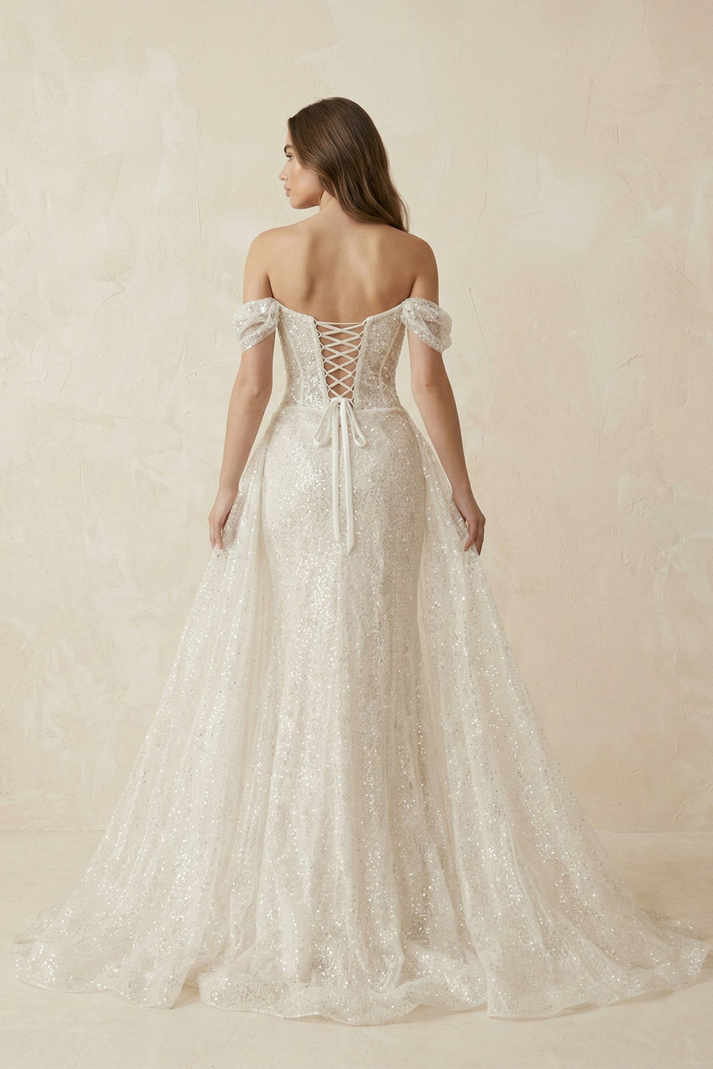 Mermaid Off the Shoulder Sequins Wedding Dresses - Curvevia