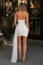 Sheath Strapless Homecoming Dress with Drape - Curvevia