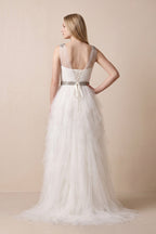 Stunning Top-ruched Layered Gown With Beaded Tulle Straps - Curvevia