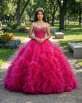 Quinceanera Dress Evening Dresses Sweep Train Sleeveless Pleated Ball Gown - Curvevia