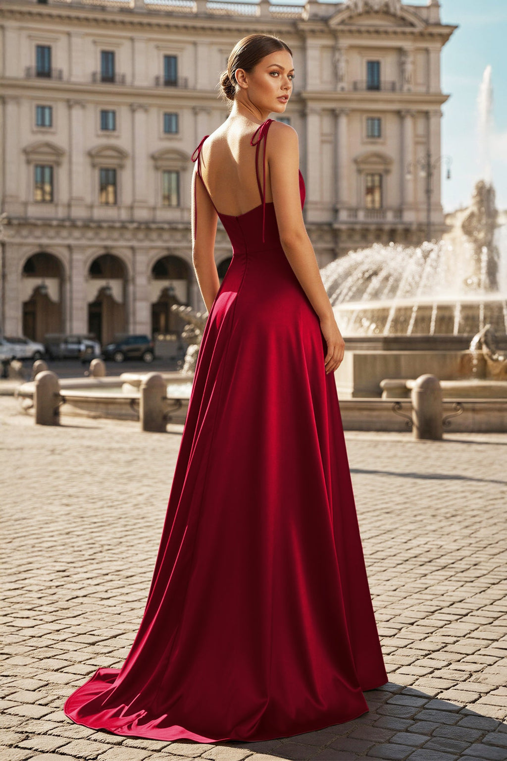 Sweet A-line Cowl Neck Silk Long Prom Dress - Curvevia