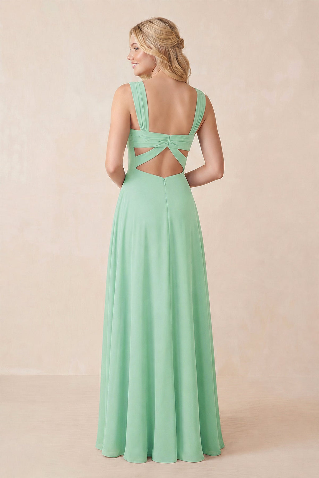 Sweetheart A-Line Chiffon Long Mother of the Bride Dress in Pale Pistachio - Curvevia
