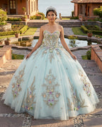 Sweetheart Ball Gown Tulle Sage Strapless Quinceanera Dress - Curvevia