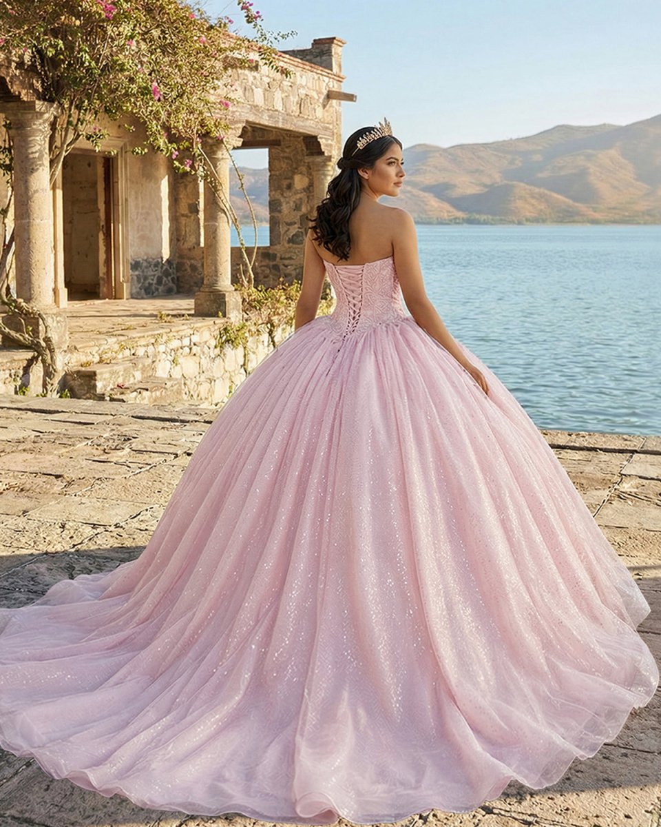 Sweetheart Pink Ball Gown Birthday Quinceanera Dresses - Curvevia