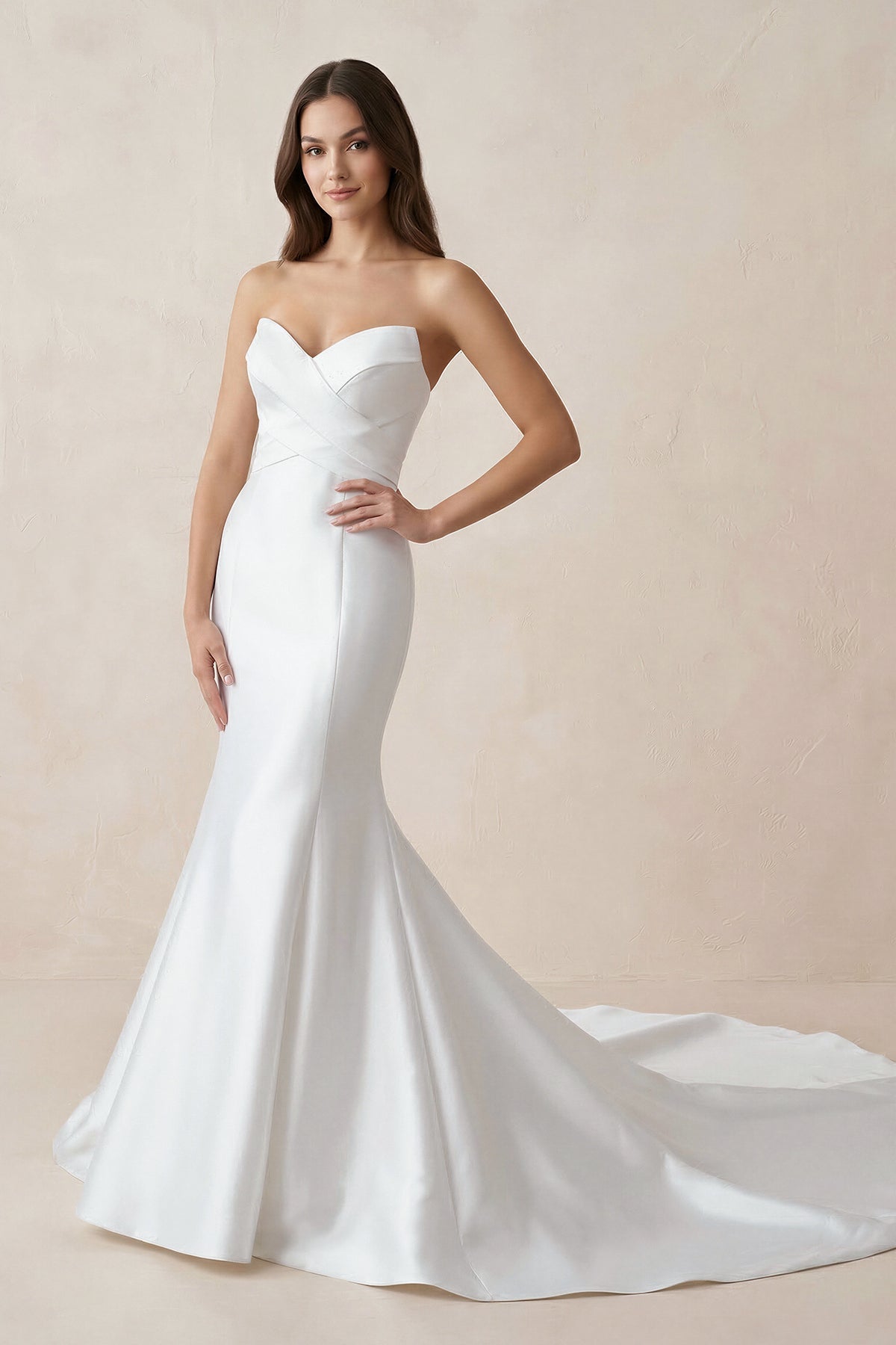 Mermaid Strapless Satin Wedding Dresses - Curvevia