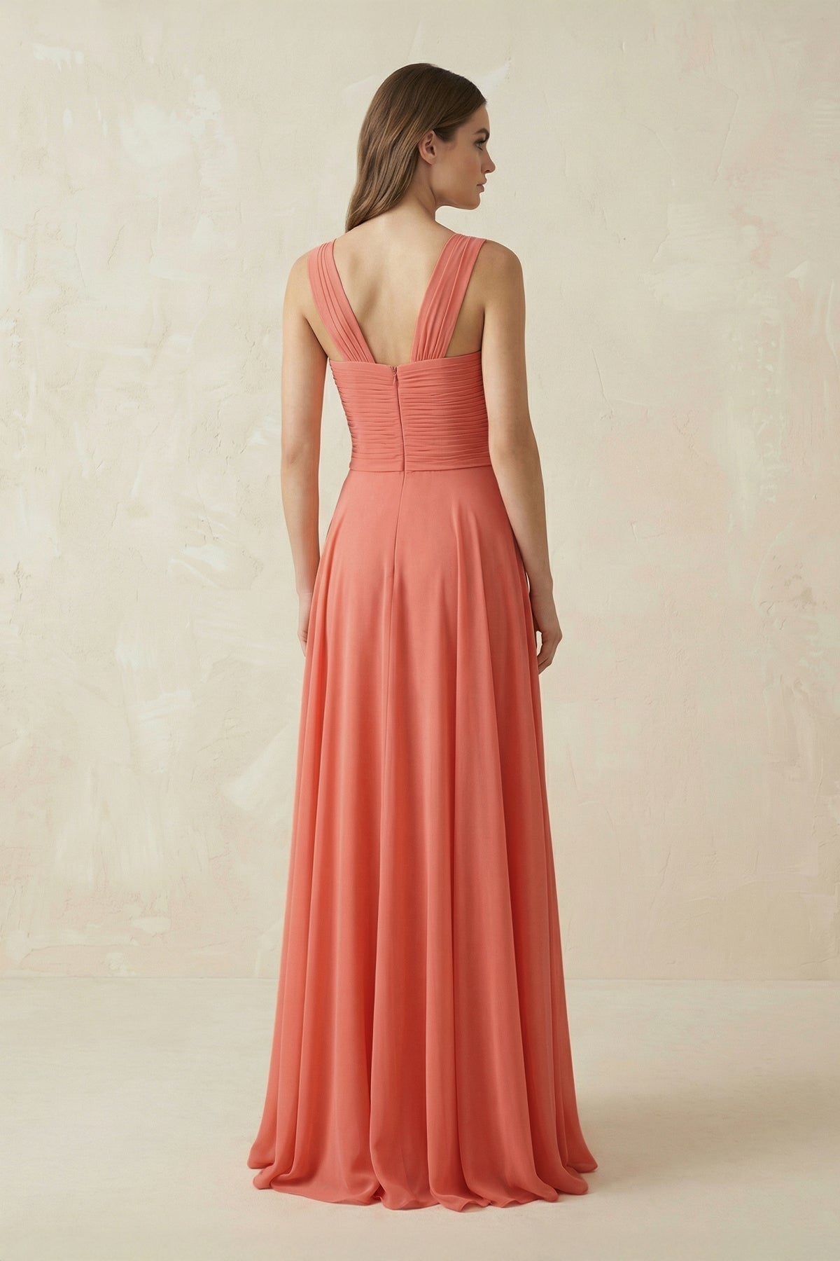 Sweetheart Pleated A-Line Chiffon Bridesmaid Dress in Wild Rose - Curvevia