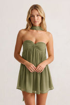 Sweetheart Ruched A-Line Chiffon Homecoming Dress - Curvevia