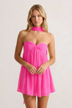 Sweetheart Ruched A-Line Chiffon Homecoming Dress - Curvevia
