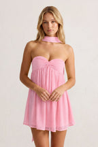 Sweetheart Ruched A-Line Chiffon Homecoming Dress - Curvevia