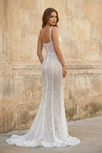 Sparkly A Line Sweetheart Mermaid Sequins Wedding Dresses - Curvevia