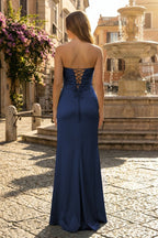 Sweetheart Aqua Blue Sheath Long Prom Dresses - Curvevia
