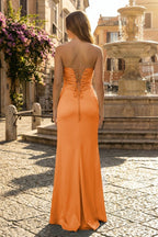 Sweetheart Aqua Blue Sheath Long Prom Dresses - Curvevia