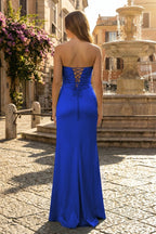 Sweetheart Aqua Blue Sheath Long Prom Dresses - Curvevia