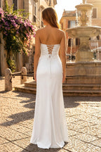Sweetheart Aqua Blue Sheath Long Prom Dresses - Curvevia
