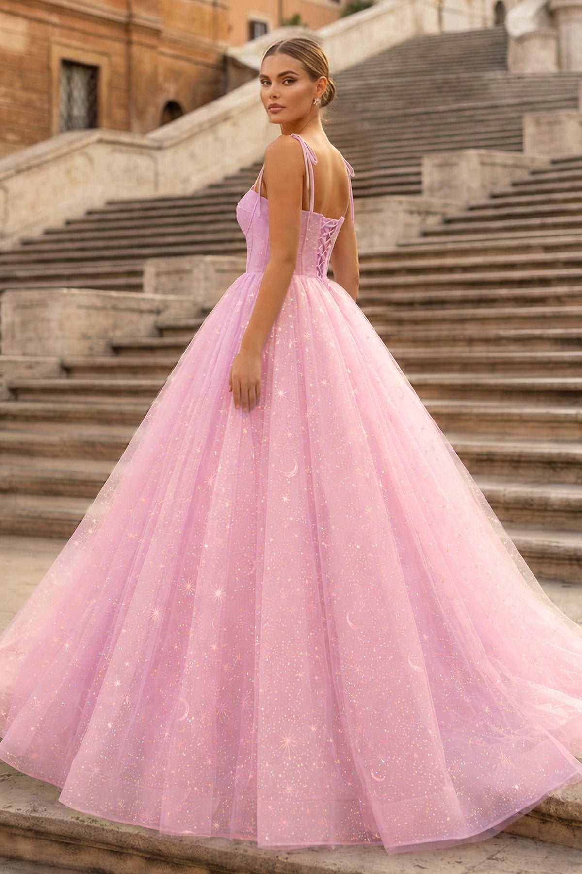 Lavender Tulle Straps Floor Length Evening Dress, Lavender A-Line Prom Dress - Curvevia