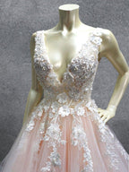 Turquoise Lace Applique Ball Gown Long Ball Gowns Quinceanera Dress - Curvevia