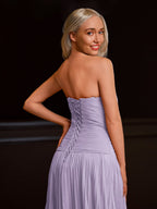 Sweetheart Keyhole Pleated A-Line Evening Dress - Curvevia
