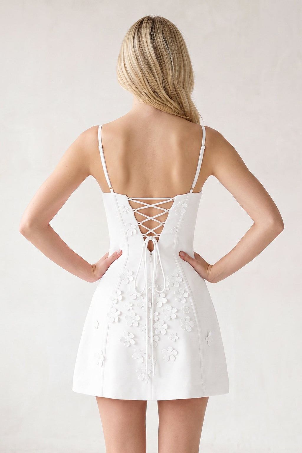 Pink A-Line Appliqued Spaghetti Straps Short Homecoming Dress - Curvevia