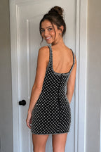 White Sheath Beaded Pearl Homecoming Dresses with Bow - Curvevia