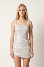Bodycon White Square Neck Sequins Mini Homecoming Dresses - Curvevia