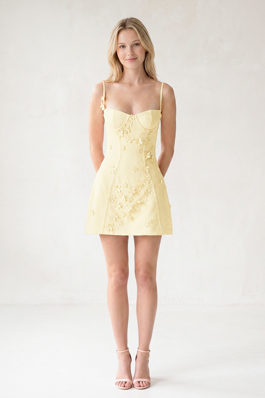Pink A-Line Appliqued Spaghetti Straps Short Homecoming Dress - Curvevia