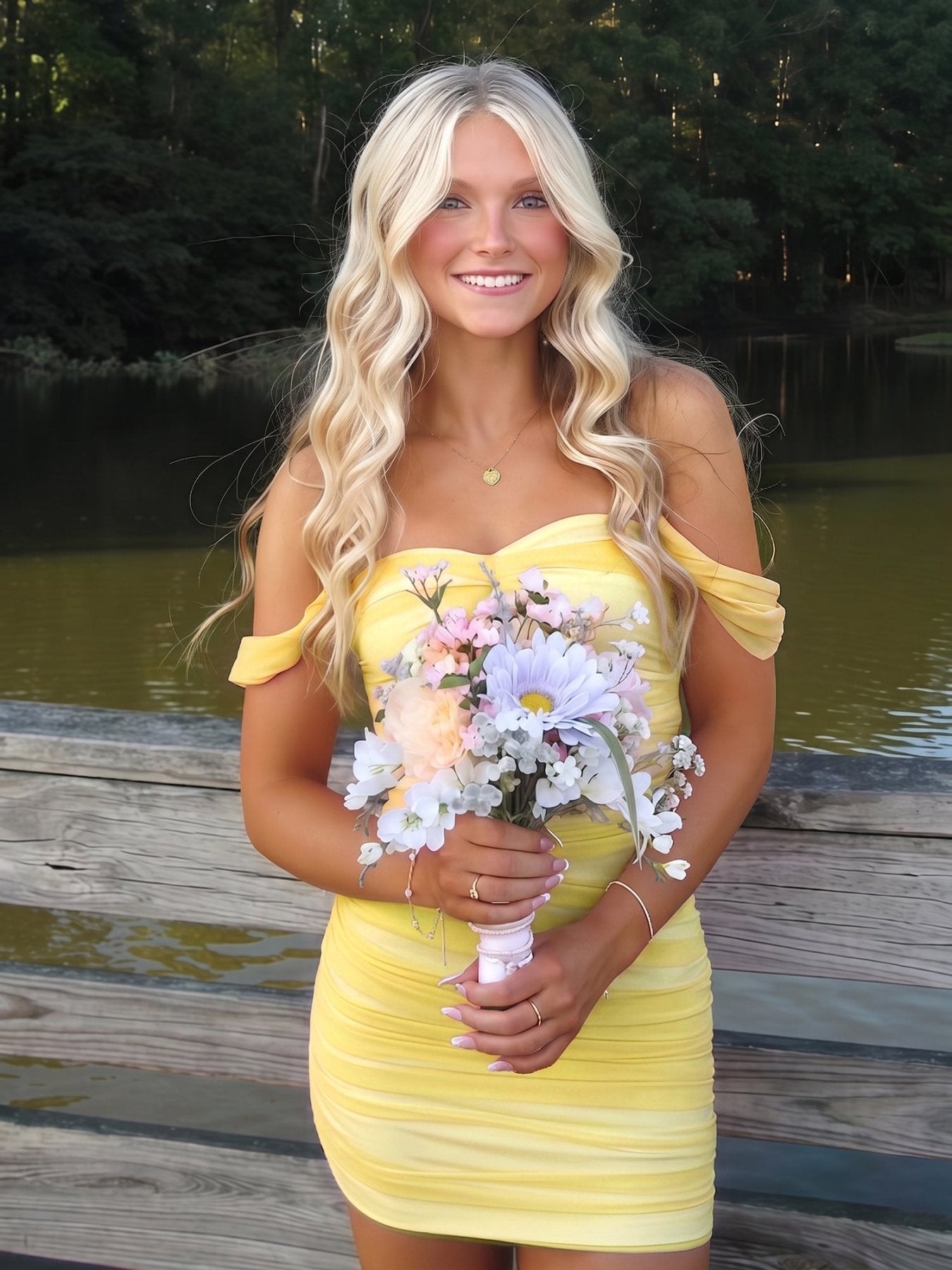 Pink Off The Shoulder Tulle Short Homecoming Dresses - Curvevia