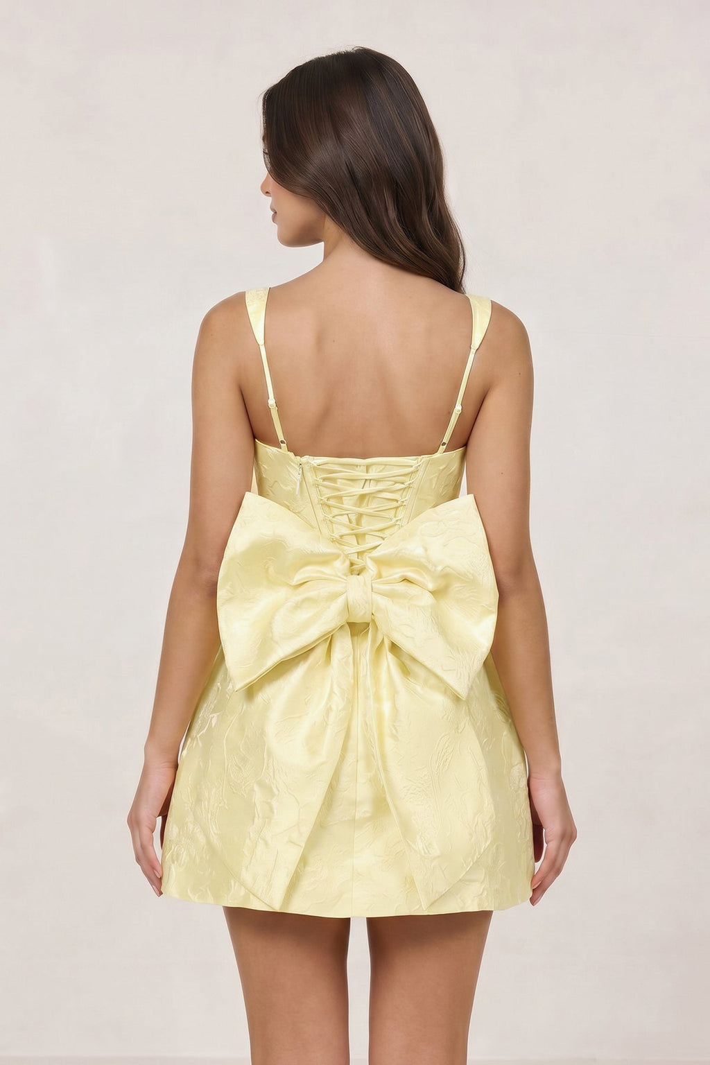 White - Square Neck A Line Short Homecoming Dresses With Bow - Curvevia