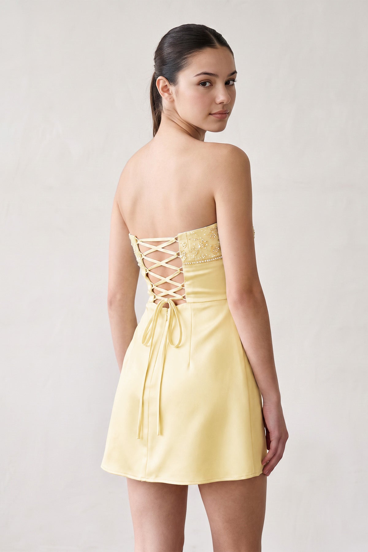 Aqua Strapless Appliqued Satin Sheath Homecoming Dress - Curvevia