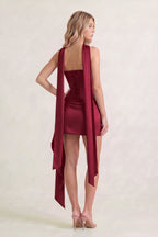 Yellow Strapless Bodycon Satin Corset Homecoming Dress With Ribbon - Curvevia