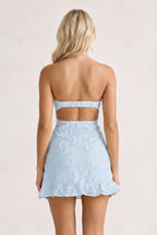 Yellow Sweetheart Embroidered Tulle Ruffled A-Line Homecoming Dress - Curvevia