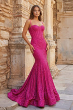 Mermaid Spaghetti Straps Sky Blue Sequins Evening Dress - Curvevia